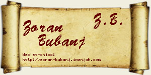 Zoran Bubanj vizit kartica